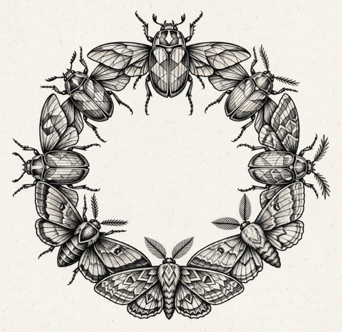 Beetle Morph Ring, after Escher